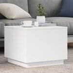 vidaXL Table basse avec lumières LED blanc 50x50x40 cm