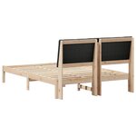 vidaXL Cadre de lit Marron et noir 140 x 190 cm Bois massif en pin