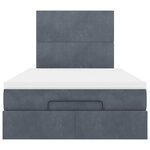 vidaXL Cadre de lit ottoman avec matelas gris foncé 120x190 cm velours