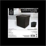 Pouf coffre pliable pu assise capitonnée