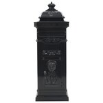 Boîte aux lettres à pilier aluminium vintage antirouille noir 02_0041554