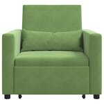 vidaXL Canapé Lit Simple Vert clair 90 x 165 x 87 cm Velours