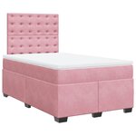vidaXL Sommier à lattes de lit avec matelas rose 120x190 cm velours
