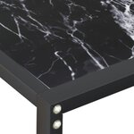 vidaXL Table console Marbre noir 140x35x75 5 cm Verre trempé
