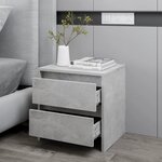 vidaXL Table de chevet Gris béton 45x34 5x44 5 cm Aggloméré