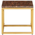 vidaXL Table basse Marron 40x40x35 cm Pierre véritable texture marbre