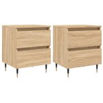 vidaXL Tables de chevet 2 Pièces chêne sonoma 40x35x50 cm bois ingénierie
