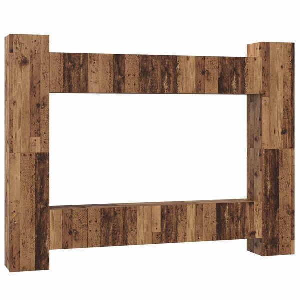 vidaXL Ensemble meuble TV 10 Pièces Bois Ancien 30 5 x 30 x 90 cm