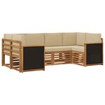 vidaXL Ensemble de canapé d'angle avec coussin 5 Pièces Naturel