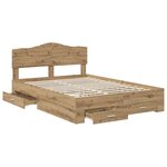 vidaXL Cadre de lit Chêne artisanal 140 x 190 cm Bois d'ingénierie