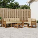vidaXL Ensemble de canapés d'extérieur 6 Pièces Naturel et Beige