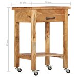 Vidaxl chariot de cuisine 58x58x89 cm bois massif d'acacia