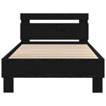 Lit vidaXL avec lumières LED Chêne noir 100x200 cm Bois reconstitué