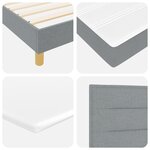 vidaXL Lit avec sommier et matelas Gris clair 90x200 cm Tissu
