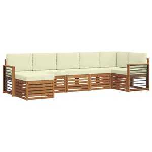 vidaXL Ensemble de canapés d'extérieur 7 pc Naturel et Crème