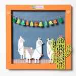 Silhouette en bois mdf origami - cactus 15 cm