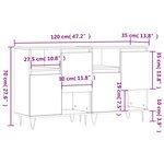 vidaXL Buffets 2 Pièces blanc bois d'ingénierie