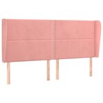 vidaXL Tête de lit avec oreilles Rose 163x23x118/128 cm Velours