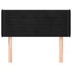 vidaXL Tête de lit avec oreilles Noir 93x16x78/88 cm Velours