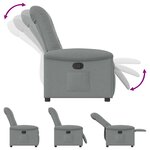 vidaXL Fauteuil inclinable Gris clair Tissu