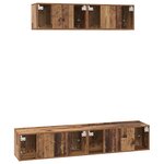 vidaXL Ensemble meuble TV 4 Pièces Bois Ancien Bois d'ingénierie