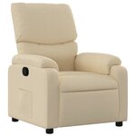 vidaXL Fauteuil inclinable Crème Tissu