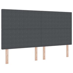 vidaXL Tête de lit avec tête de lit Gris foncé 180 cm Cuir synthétique