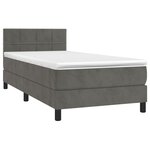 vidaXL Sommier à lattes de lit avec matelas LED Gris foncé 100x200 cm