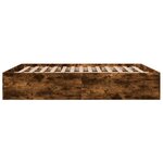 vidaXL Cadre de lit sans matelas chêne fumé 150x200 cm