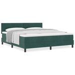 vidaXL Lit à ressorts avec matelas Vert foncé 180 x 200 cm tissu
