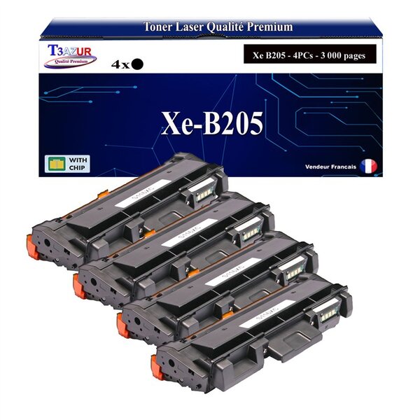 T3AZUR -4x Toners compatibles avec Xerox B205 B210 B215 (106R04347/106R04346) - Noir