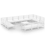 vidaXL Salon de jardin 14 Pièces Bois de pin massif