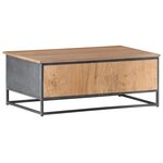 Vidaxl table basse gris 90x50x35 cm bois d'acacia massif