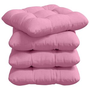 vidaXL Coussins de siège 4 Pièces Rose 45 x 45 x 12 cm tissu