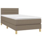 vidaXL Sommier à lattes de lit avec matelas Taupe 80x200 cm Tissu