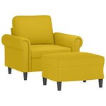 vidaXL Fauteuil avec repose-pied jaune 60 cm velours
