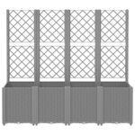 vidaXL Jardinière avec treillis gris clair 160x40x140 cm PP