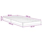 vidaXL Cadre de lit Chêne noir 80 x 200 cm Bois d'ingénierie