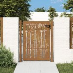 vidaXL Portail de jardin 105x130 cm acier corten design de bambou