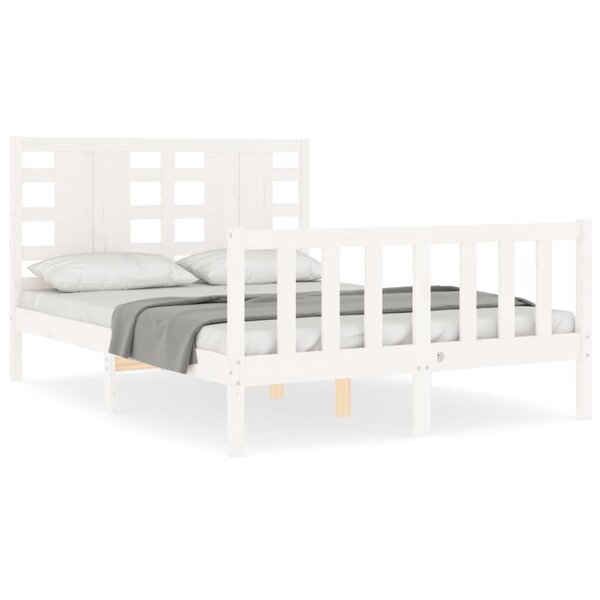 vidaXL Cadre de lit sans matelas blanc 120x200 cm bois de pin massif