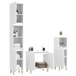 vidaXL Ensemble de meubles salle de bain 3 Pièces blanc bois d'ingénierie