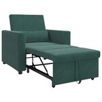 vidaXL Canapé Lit Simple Vert foncé 90 x 165 x 87 cm Velours