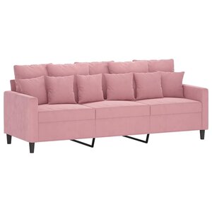 vidaXL Canapé à 3 places Rose 180 cm Velours