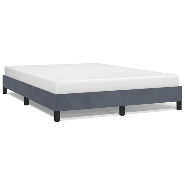 vidaXL Cadre de lit gris foncé 137x190 cm velours
