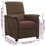 Vidaxl fauteuil inclinable électrique marron tissu