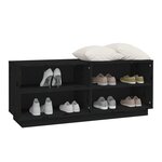 vidaXL Armoire à chaussures Noir 110x34x45 cm Bois de pin massif