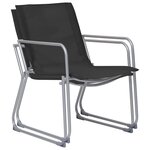 Salon de jardin meuble d'extérieur ensemble de mobilier 4 pièces tissu et acier noir 02_0016281