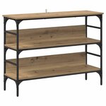 vidaXL Table console avec étagère chêne artisanal 100 x 32 x 75 cm