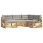 vidaXL Ensemble de canapés d'extérieur 5 Pièces Blanc et gris clair
