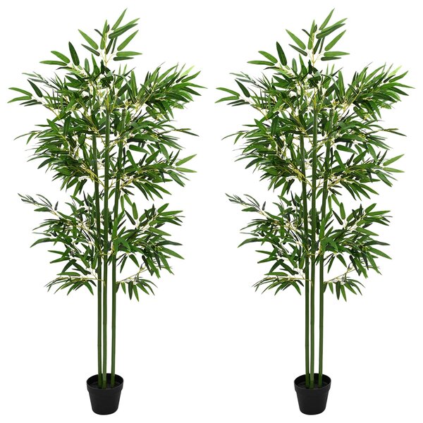 vidaXL Arbre en Bambou Artificiel 2 pièces Vert 45 x 18 x 175 cm